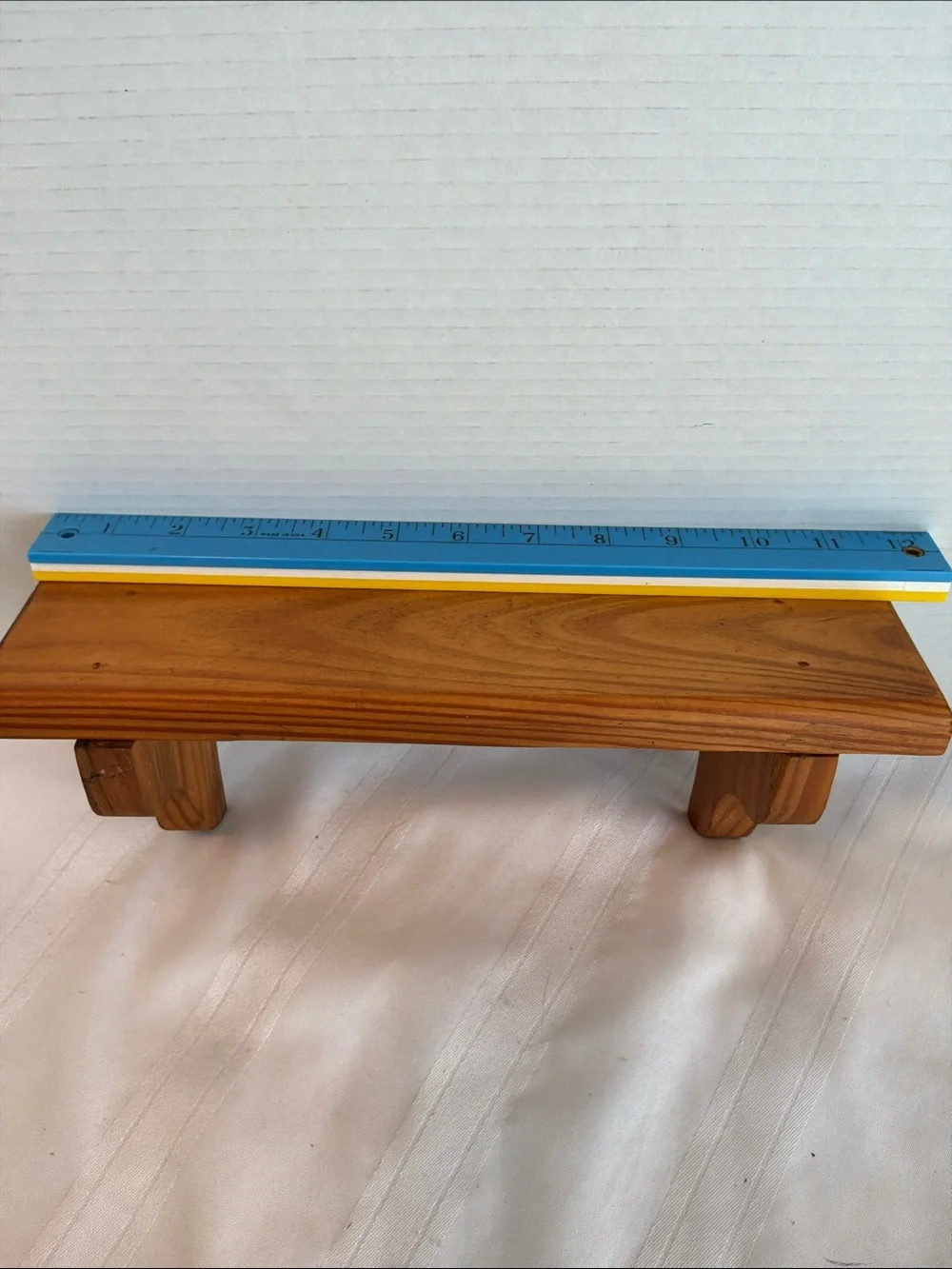 Solid Wood Display Shelf in Warm Honey Brown 2 shelves
